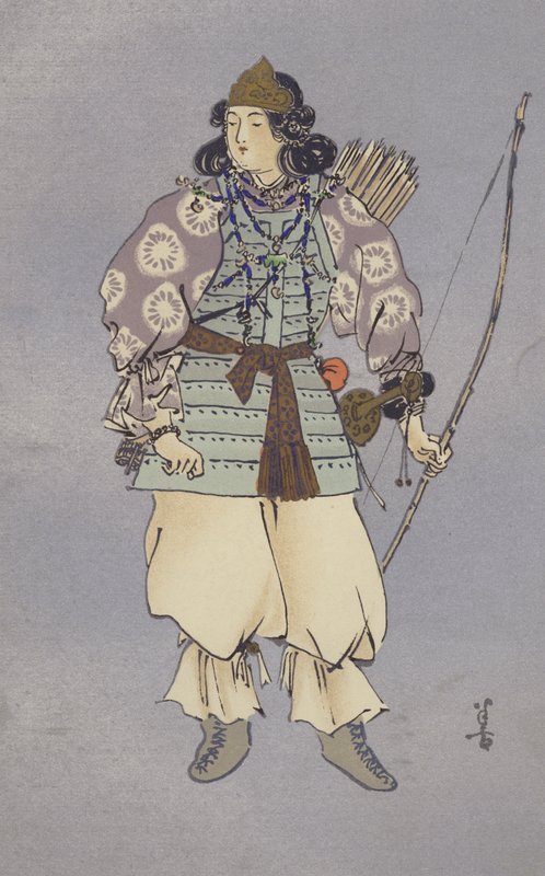 Jingo császárné, aki i.sz. 200-ban vezette a koreai expedíciót (chromolitho) alkotó: Japanese School