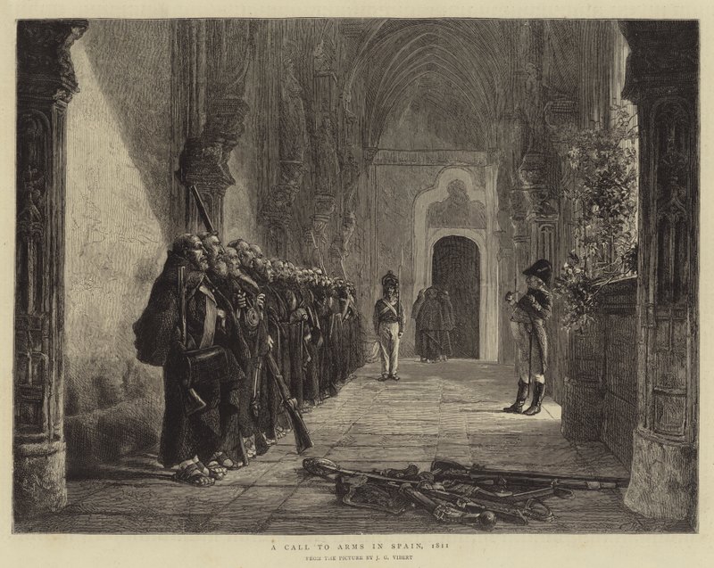 Fegyverbe hívás Spanyolországban, 1811 alkotó: Jehan Georges Vibert