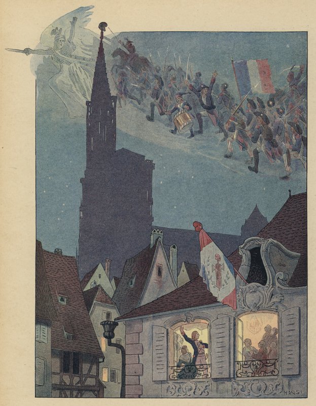 Claude Joseph Rouget de Lisle La Marseillaise című szerzeményét énekli Strasbourg polgármesterének alkotó: Jean Jacques Waltz