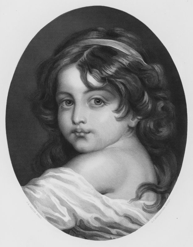 Gyermekkor, a képről a Királyi Gyűjteményben (metszet) alkotó: Jean Baptiste (after) Greuze