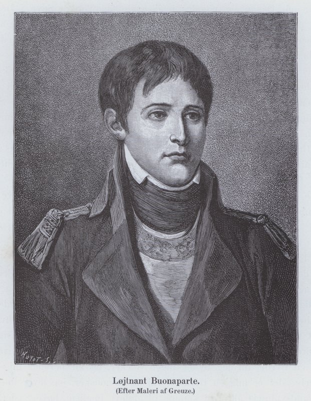 Napóleon Bonaparte, mint a tüzérség fiatal hadnagya, 1785 (litho) alkotó: Jean Baptiste (after) Greuze