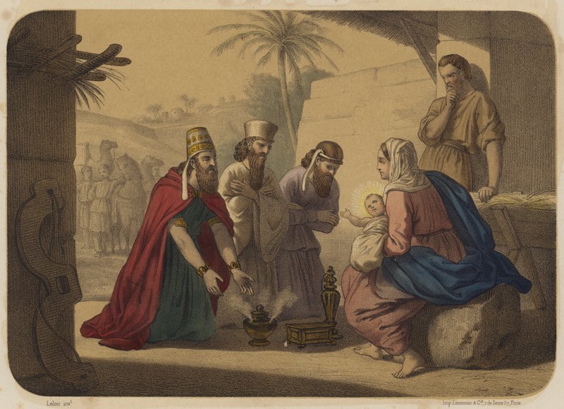 A mágusok imádása alkotó: Jean Baptiste Auguste Leloir