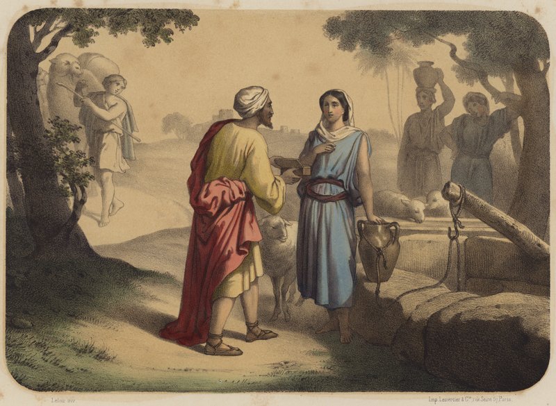 Eliezer Et Rebecca alkotó: Jean Baptiste Auguste Leloir