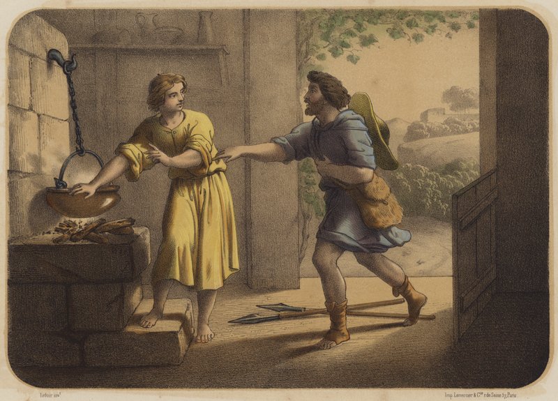 Jákob és Ézsau alkotó: Jean Baptiste Auguste Leloir