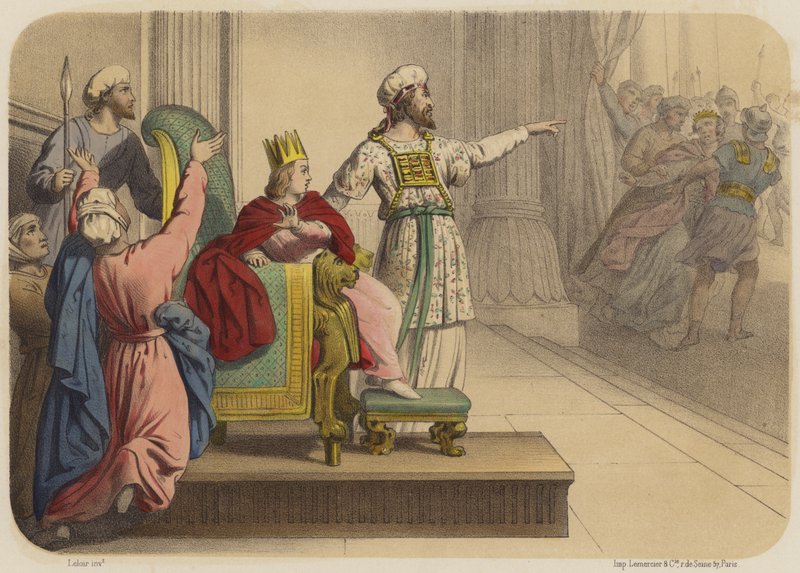 Joash királyt hirdet alkotó: Jean Baptiste Auguste Leloir