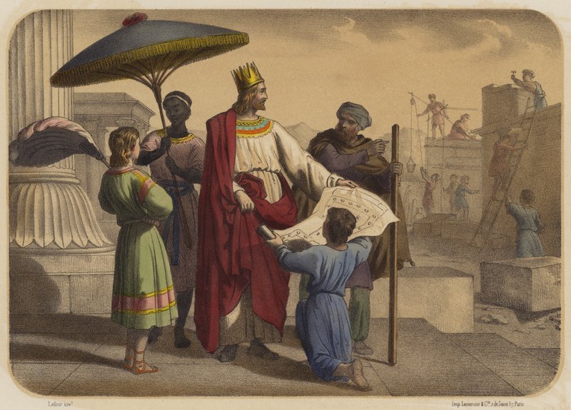 Salamon építi a templomot alkotó: Jean Baptiste Auguste Leloir