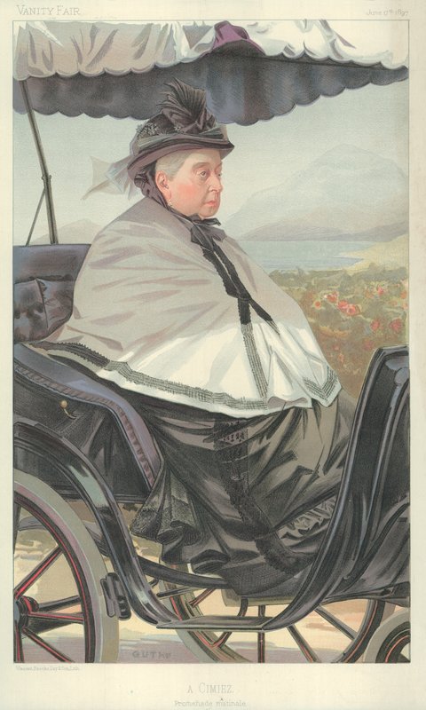 Viktória királynő, A Cimiez, promenade matinale, 1897. június 17., Vanity Fair rajzfilm alkotó: Jean Baptiste Guth
