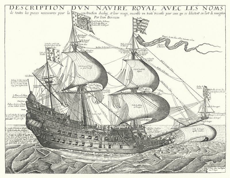 Francia hadihajó, c1657 alkotó: Jean Boisseau