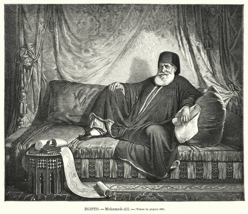 Muhammad Ali, Egyiptom oszmán alkirálya (litho) alkotó: Jean Francois Portaels
