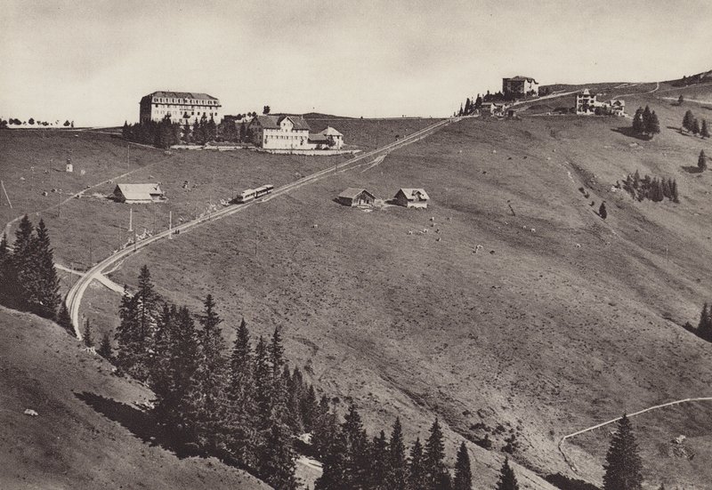Hotel Rigi Staffel, elektromos Arth Rigi Bahn (f/w fotó) alkotó: Jean Gaberell