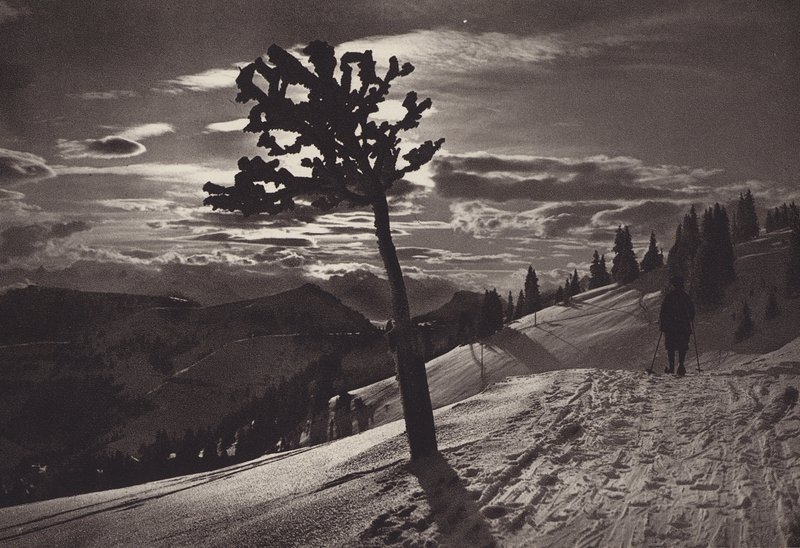 Rigi Kaltbad, holdfényes éjszaka télen (f/w fotó) alkotó: Jean Gaberell
