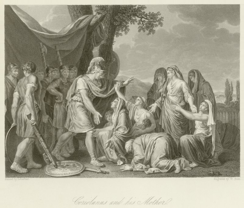 Coriolanus és anyja alkotó: Jean Jacques Francois Lebarbier