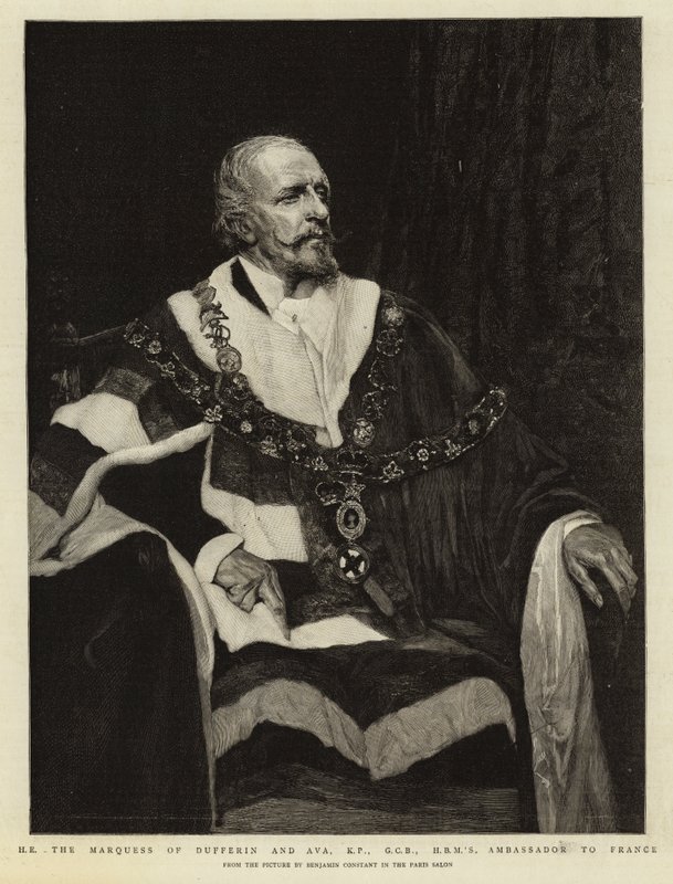H E, Dufferin és Ava márki, KP, GCB, a HBM franciaországi nagykövete alkotó: Jean Joseph Benjamin Constant