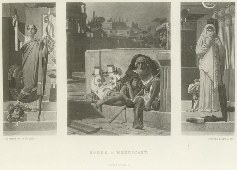 Homérosz egy koldus (metszet) alkotó: Jean Jules Antoine Lecomte du Nouy