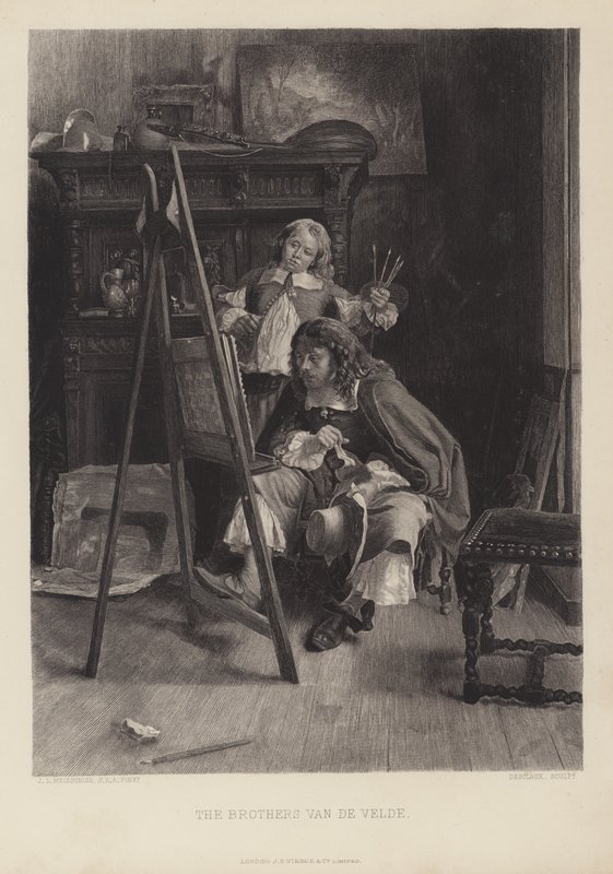 Van de Velde testvérek (metszet) alkotó: Jean Louis Ernest (after) Meissonier