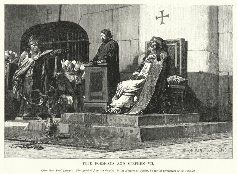 Formosus pápa és VII. István (metszet) alkotó: Jean Paul (after) Laurens