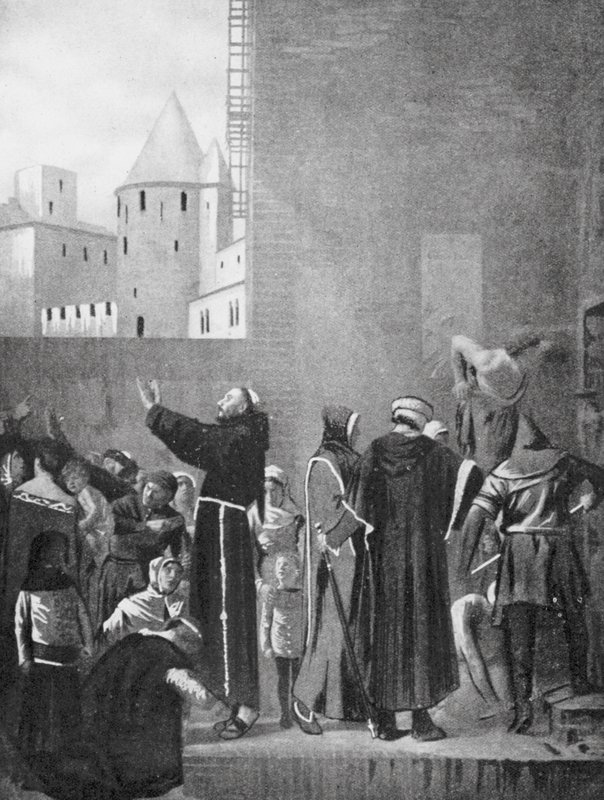 A carcassonne-i albigensek (litho) alkotó: Jean Paul (after) Laurens