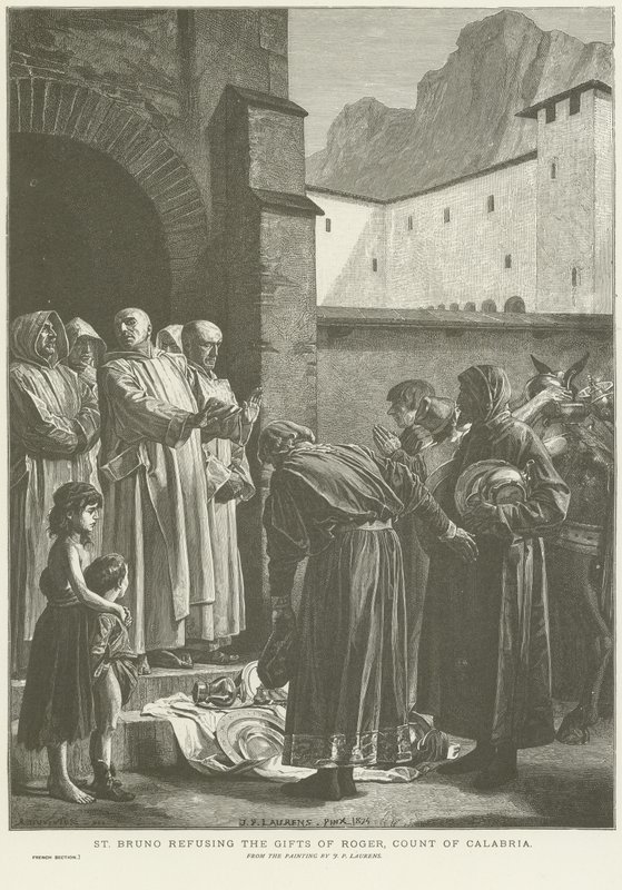 Szent Bruno megtagadja Calabria grófjának ajándékait alkotó: Jean Paul Laurens