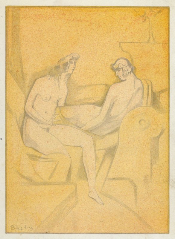Ovidius szerelmes könyvei: A szeretőm nem hajlandó felbujtani (színes litográfia) alkotó: Jean de Bosschere