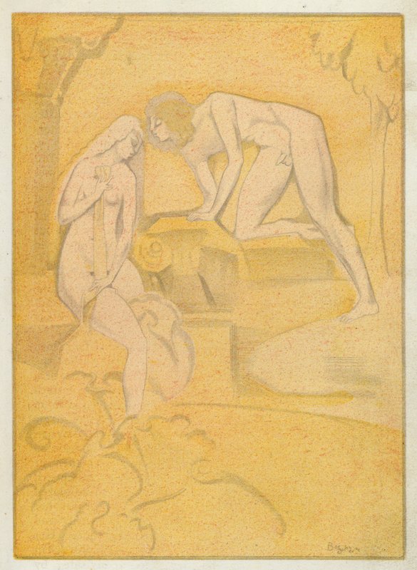 Ovidius szerelmes könyvei: Ilyen csókokat ad Phoebus Dianának (színes litográfia) alkotó: Jean de Bosschere