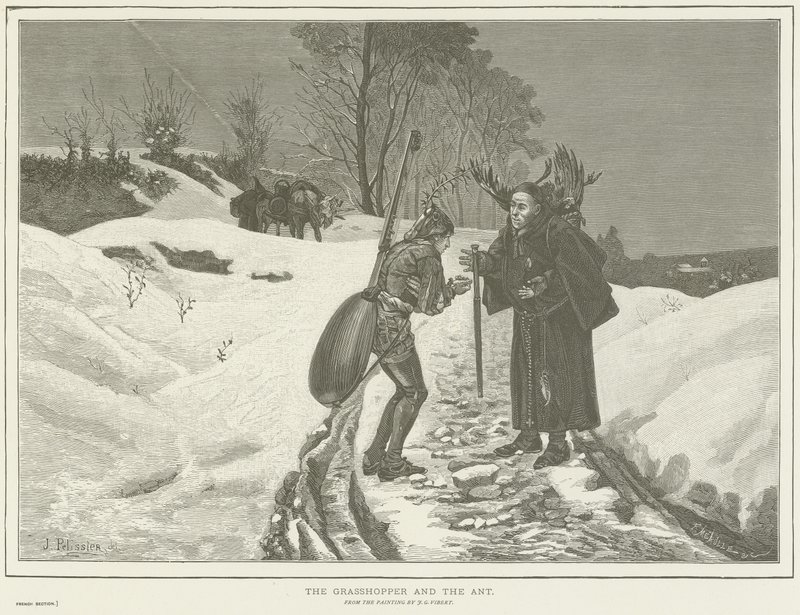 A szöcske és a hangya alkotó: Jehan Georges Vibert