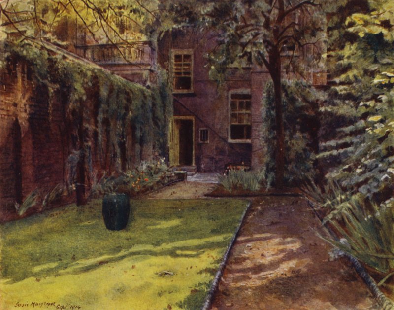 Carlyle ház, kilátás a kertre és a házra (színes litho) alkotó: Jessie MacGregor