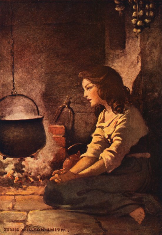 Hamupipőke (színes litográfia) alkotó: Jessie Willcox Smith