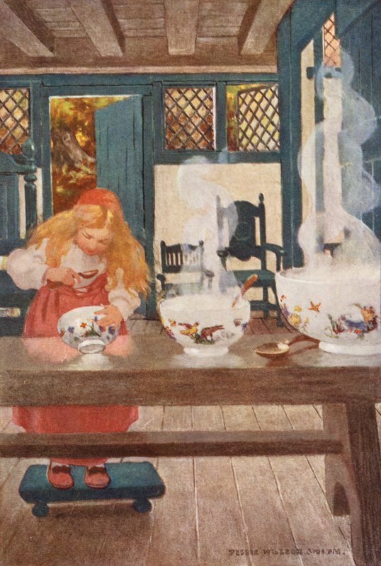 Goldilocks, avagy a három medve (színes litográfia) alkotó: Jessie Willcox Smith