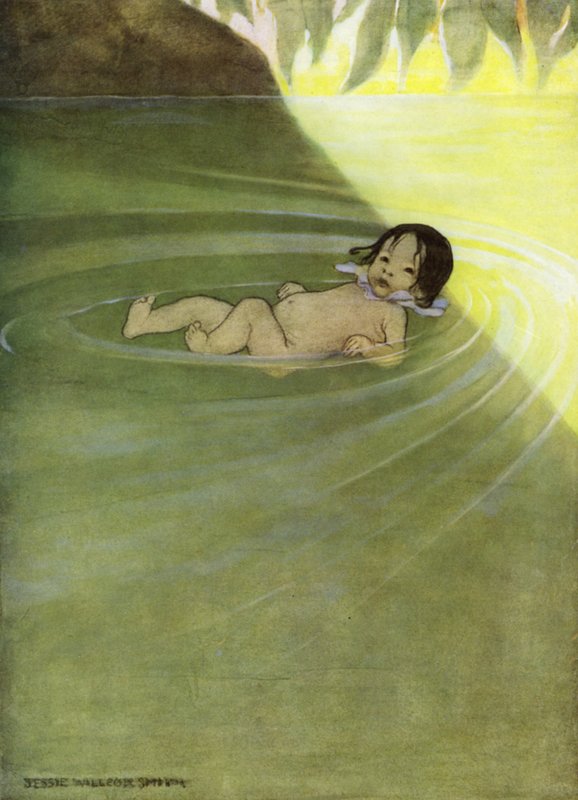 Illusztráció: Charles Kingsley: The Water Babies (színes litó) alkotó: Jessie Willcox Smith