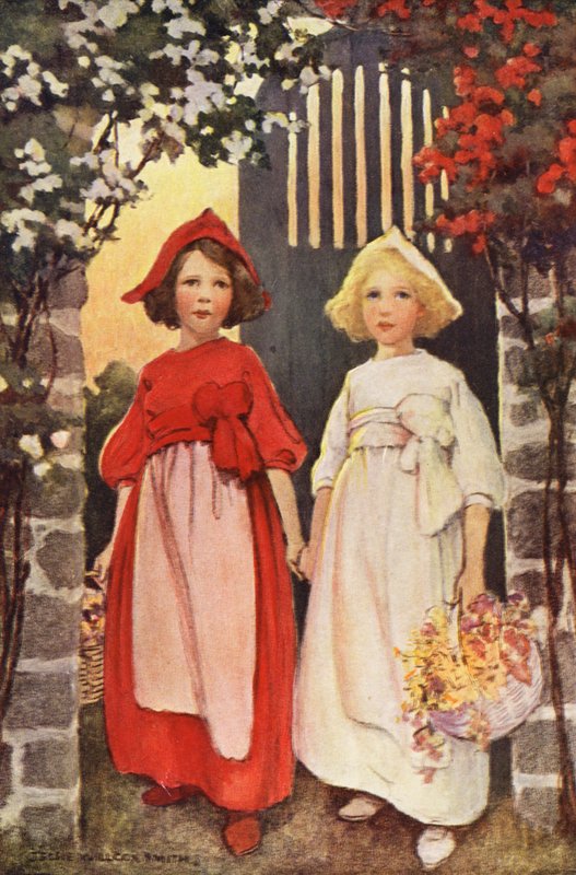 Hófehérke és rózsavörös (színes litográfia) alkotó: Jessie Willcox Smith