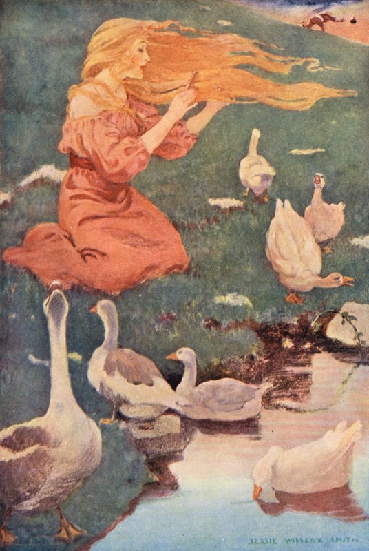 A lúdlány (színes litográfia) alkotó: Jessie Willcox Smith