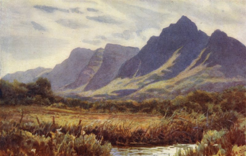Cape Peninsula, Dél-Afrika: Table Mountain Cape Flatsból (színes litho) alkotó: Joaquin Xaudaru y Echau