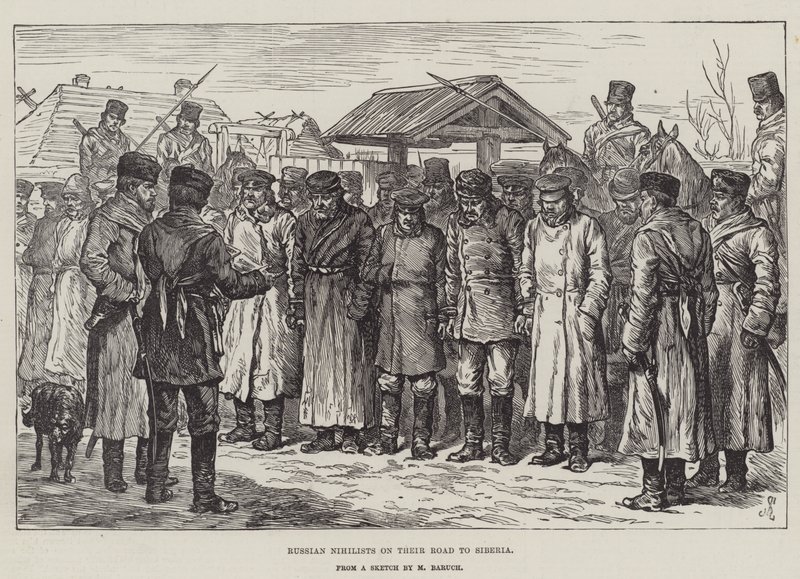 Orosz nihilisták útjukon Szibériába alkotó: Johann Nepomuk Schonberg