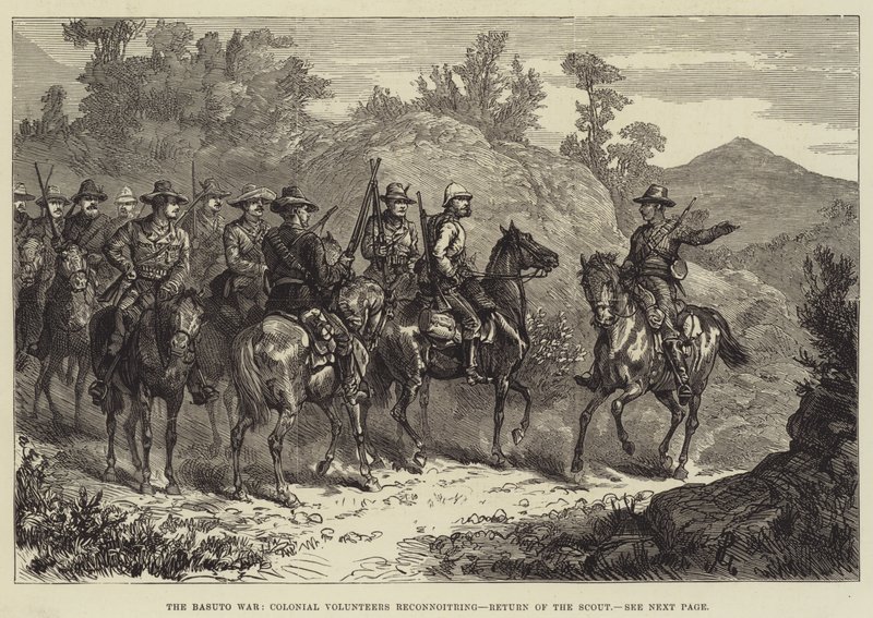 A basutói háború, a gyarmati önkéntesek felderítése, a cserkész visszatérése alkotó: Johann Nepomuk Schonberg