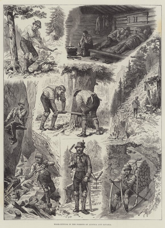 Fakivágás Ausztria és Bajorország erdeiben alkotó: Johann Nepomuk Schonberg