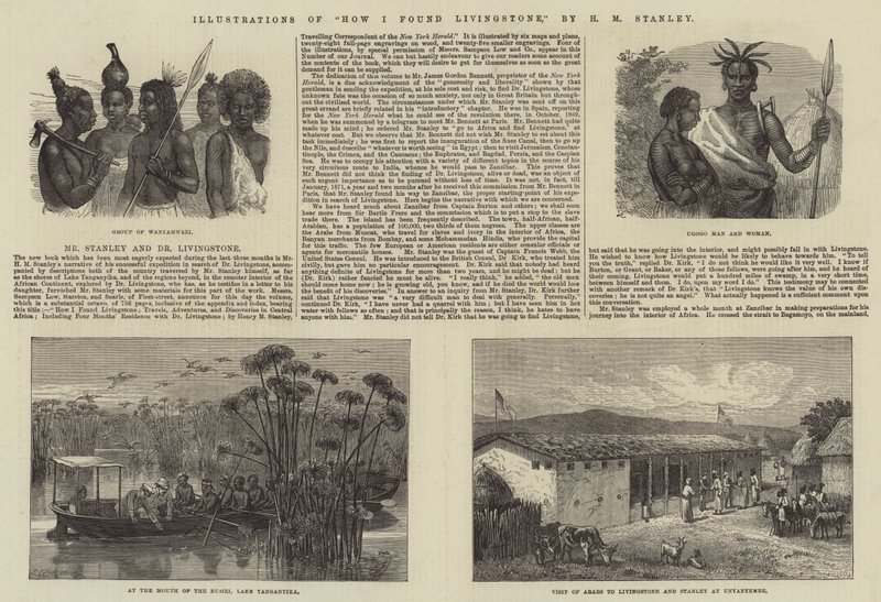 Illusztrációk a Hogyan találtam meg Livingstone-t, írta H. M. Stanley alkotó: Johann Baptist Zwecker