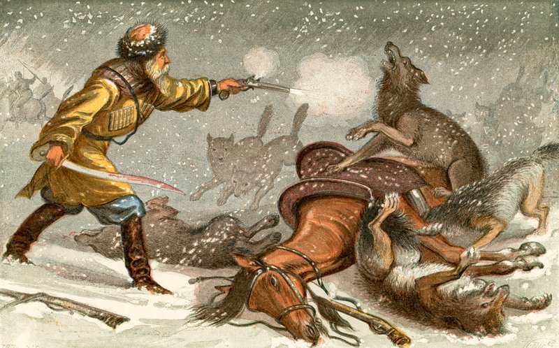 A farkas - "A nemes áldozat" alkotó: Johann Baptist Zwecker