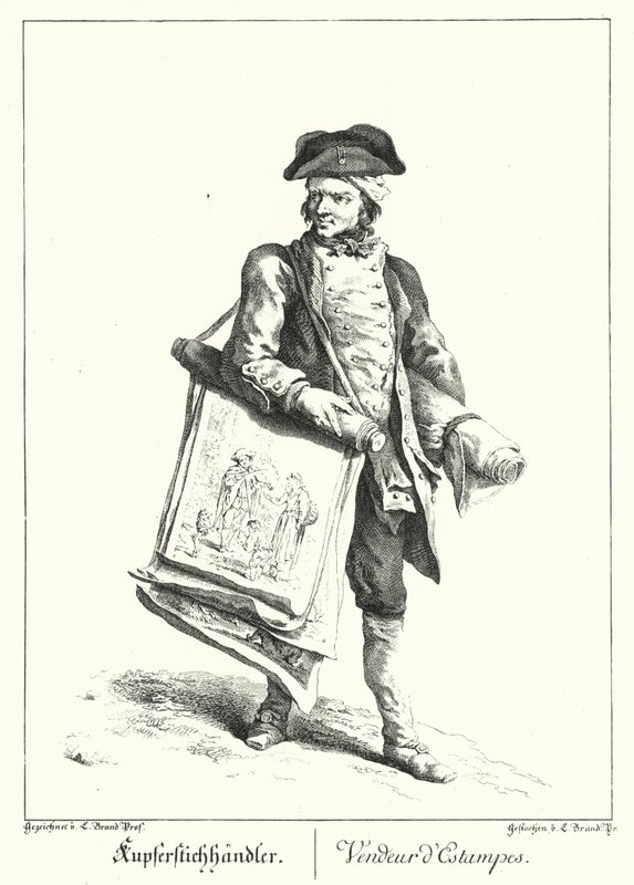 Nyomtat eladó (metszet) alkotó: Johann Christian (after) Brand