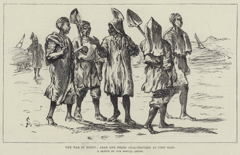 Az egyiptomi háború, az arabok és a Port Said-i szénhalászok alkotó: Johann Nepomuk Schonberg