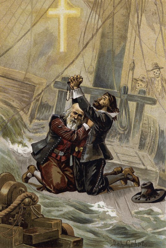 Illusztráció A repülő hollandhoz vagy a Der Fliegende Hollanderhez (színes litó) alkotó: Johannes (after) Gehrts