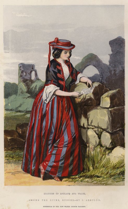 Anglia és Wales szépségei, a romok között, Sussex (chromolitho) alkotó: John Absolon