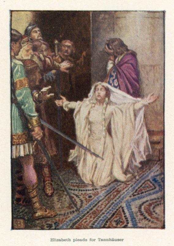 Elizabeth Tannhauserért könyörög alkotó: John Byam Liston Shaw