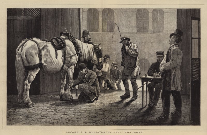 A bíró előtt, munkára alkalmatlan alkotó: John Charles Dollman