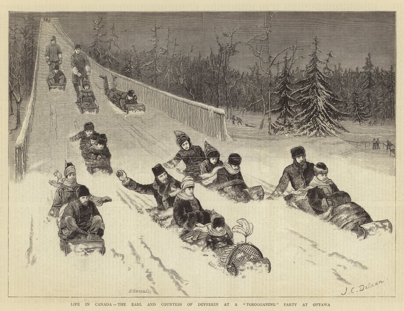 Élet Kanadában, Dufferin grófja és grófnője egy ottawai szánkópartin alkotó: John Charles Dollman