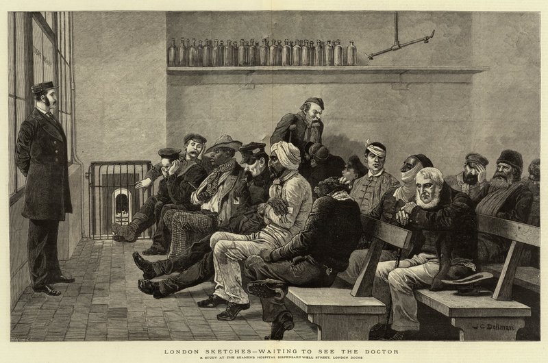 London Sketches, arra várva, hogy meglátogassa a doktort alkotó: John Charles Dollman