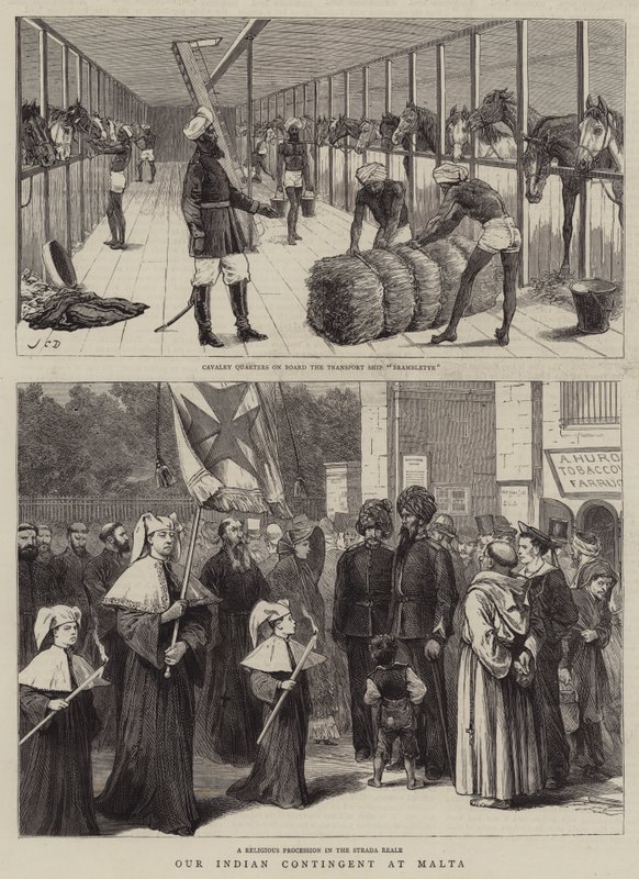 Indiai kontingensünk Máltán alkotó: John Charles Dollman