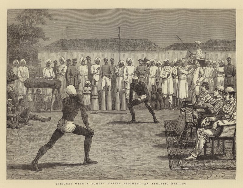Vázlatok egy Bombay-i bennszülött ezreddel, egy sporttalálkozóról alkotó: John Charles Dollman