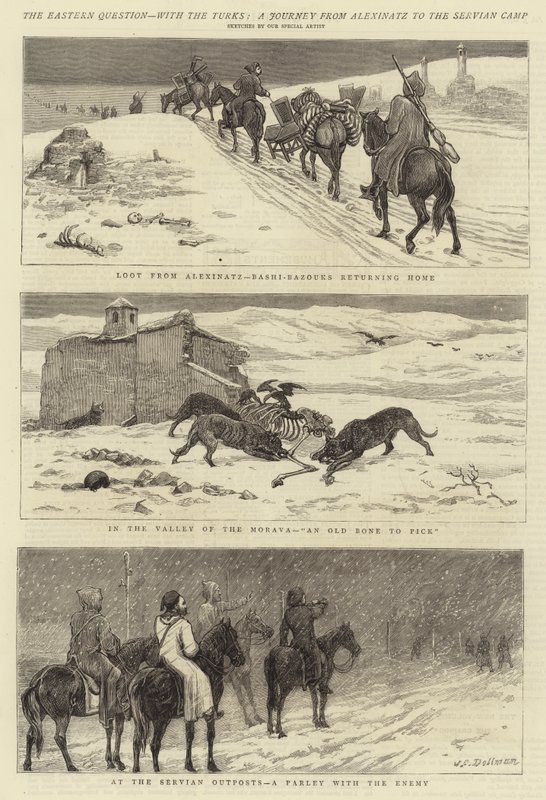 A keleti kérdés, a törökökkel, egy utazás Alexinácstól a szerb táborig alkotó: John Charles Dollman