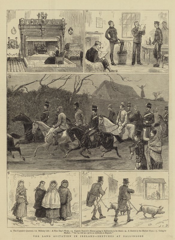 A Land Agitation Írországban, Vázlatok Ballinrobe-ban alkotó: John Charles Dollman