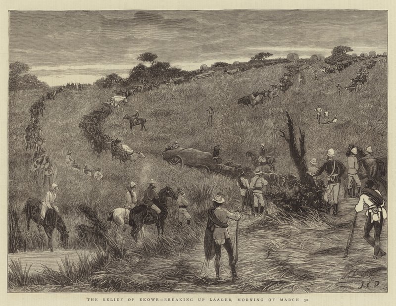Ekowe megkönnyebbülése, Laager szétválása, március 30-án reggel alkotó: John Charles Dollman